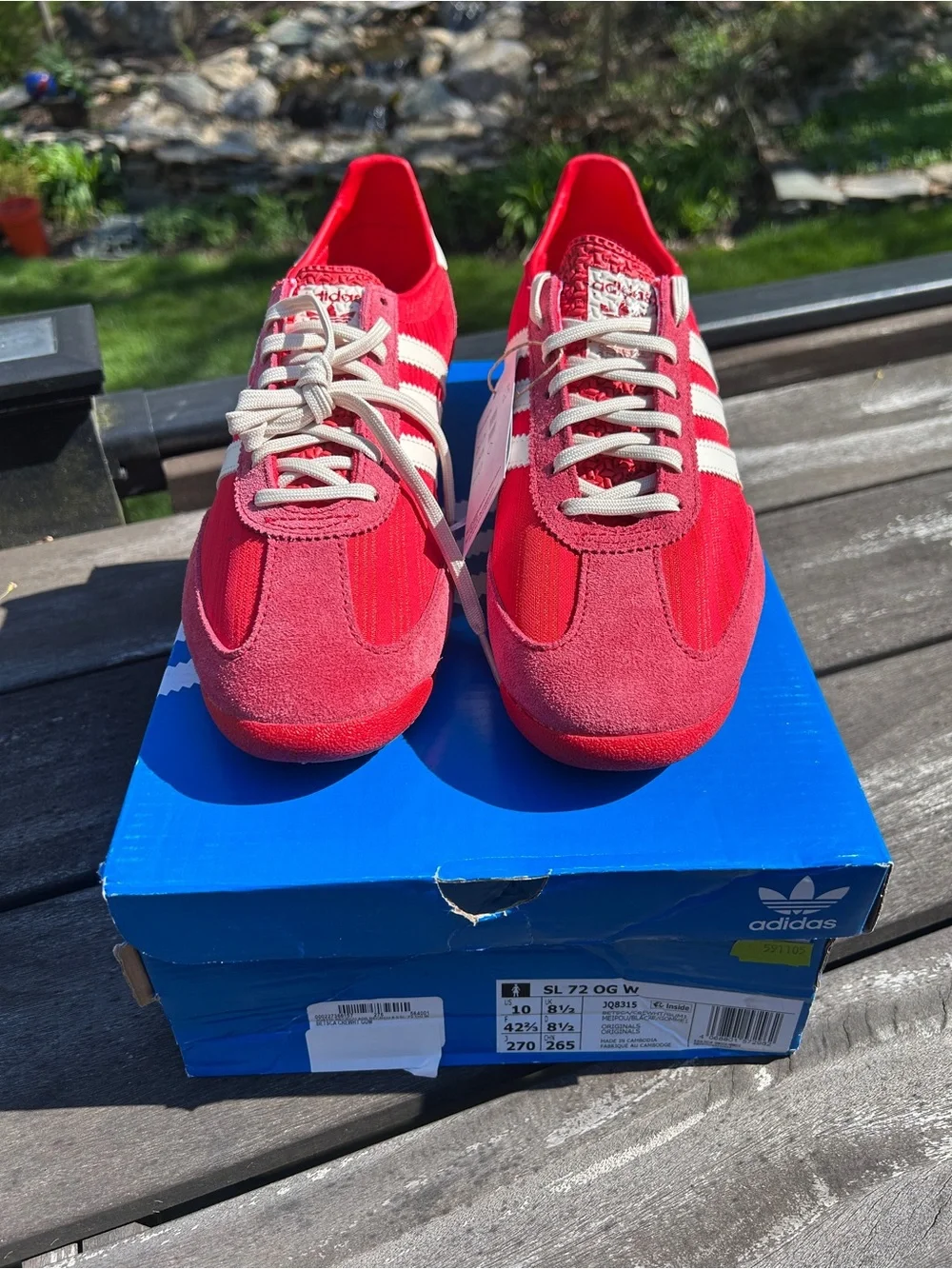adidas Red & White SL 72 OG Lace-Up Sneakers